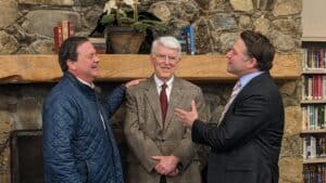 Blue Ridge School alumni chat with John B. Young at the dedication of the new library.