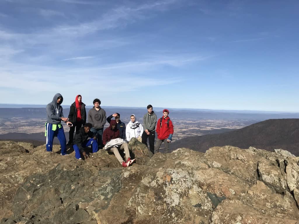 Students peak a mountain